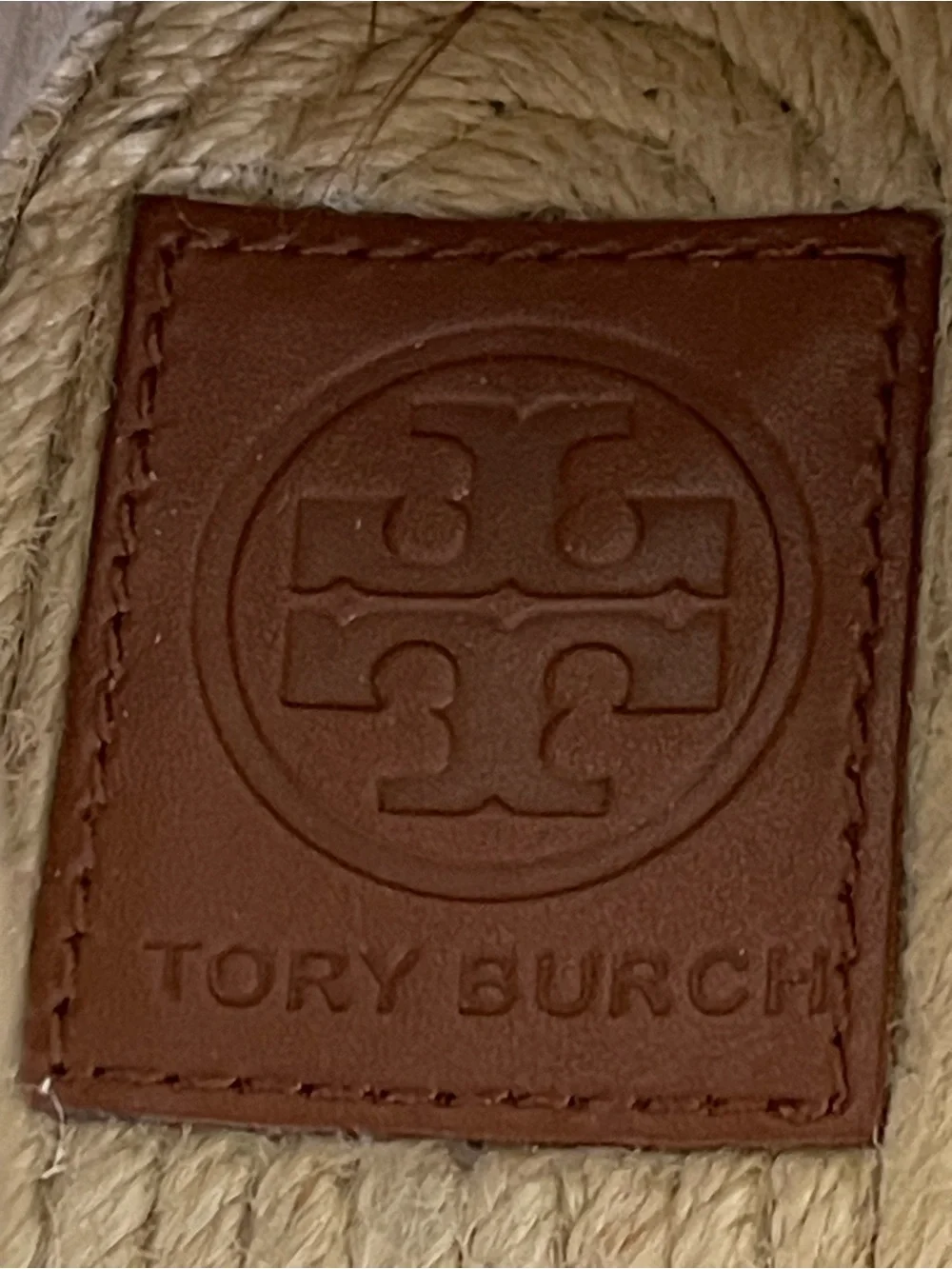 Tory Burch Beige Catalina 3 Espadrille Wedge Sandals Sz 10.5